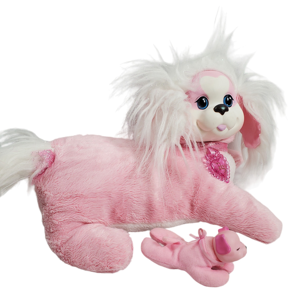 Puppy Surprise Dog Zoey Plush Mom And Baby Pink White Hair Just Play